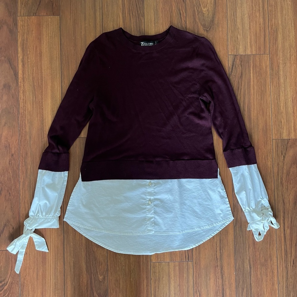 New York & Co mixed material top